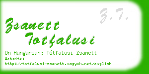 zsanett totfalusi business card